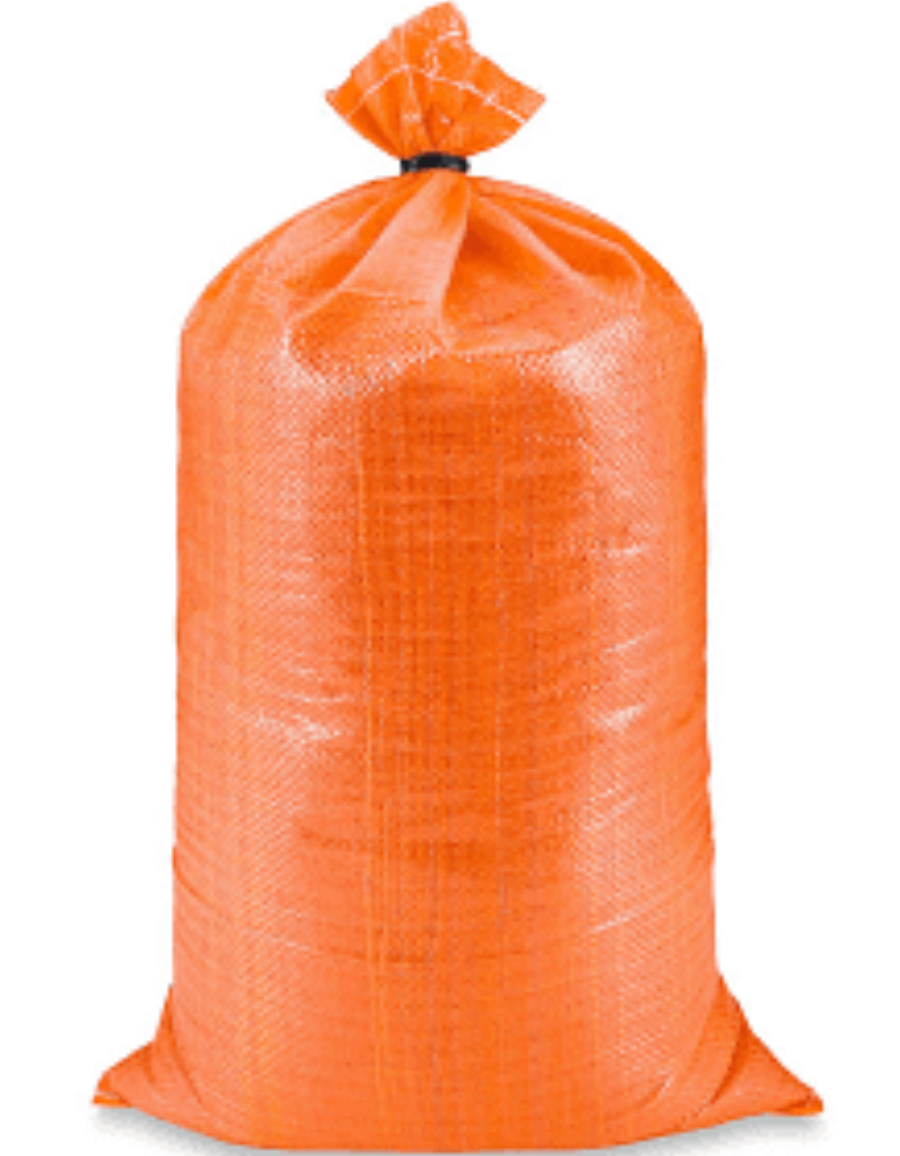 Orange sandbag for temporary fence ballast